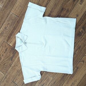 REISS Reiss Jetta Quarter Zip Knit Top Polo Cuffed Sleeves Size Small